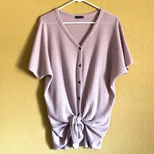 Front tie dolman sleeve top